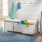 Badger Basket Kid's Storage Bench with Woven Top and Baskets - White